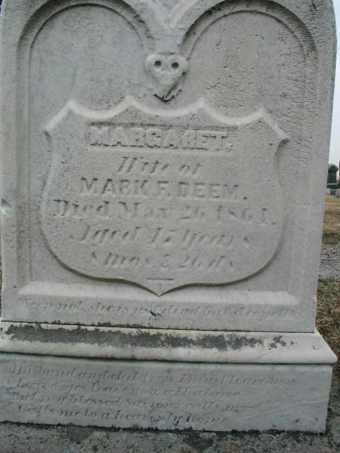 Margaret Deem(s) tombstone